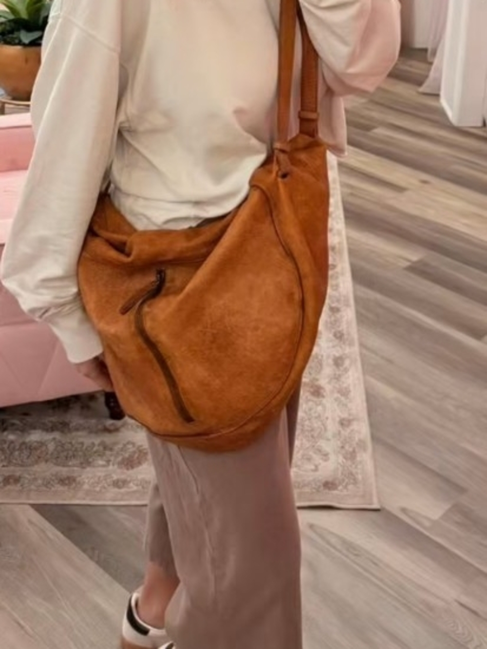 Free People Leather Hobo Shoulder Bag